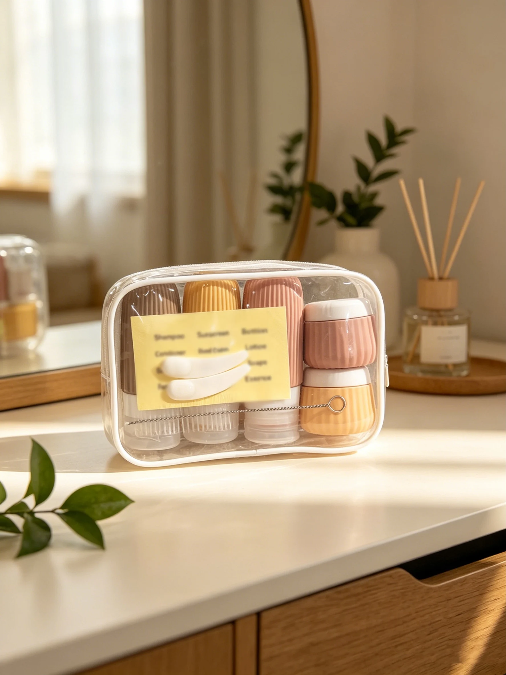 10-piece set of silicone 60ml & 30ml travel bottles, leak-proof and refillable squeeze containers, suitable for toiletries, shampoo, lotion - travel accessories with transparent toiletry bag