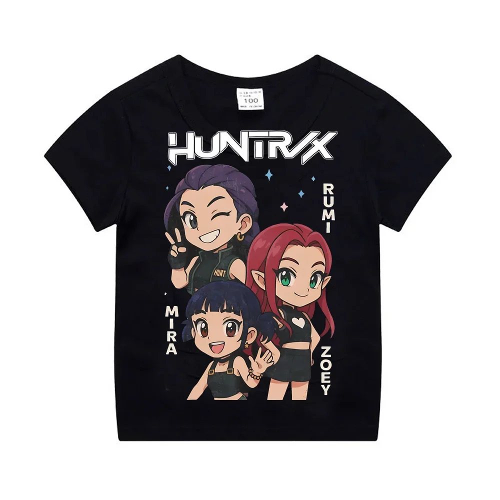 Kpop Demon Hunters Abbigliamento per bambini T-shirt a maniche corte Carino Kpop Demon Hunters Tiger Harajuku Tshirt per ragazzi e ragazze
