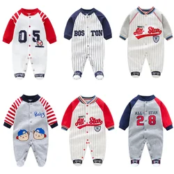 Newborn Boy Long Sleeves Romper Cotton  Newborn Baby Clothes Jumpsuit 0-18M