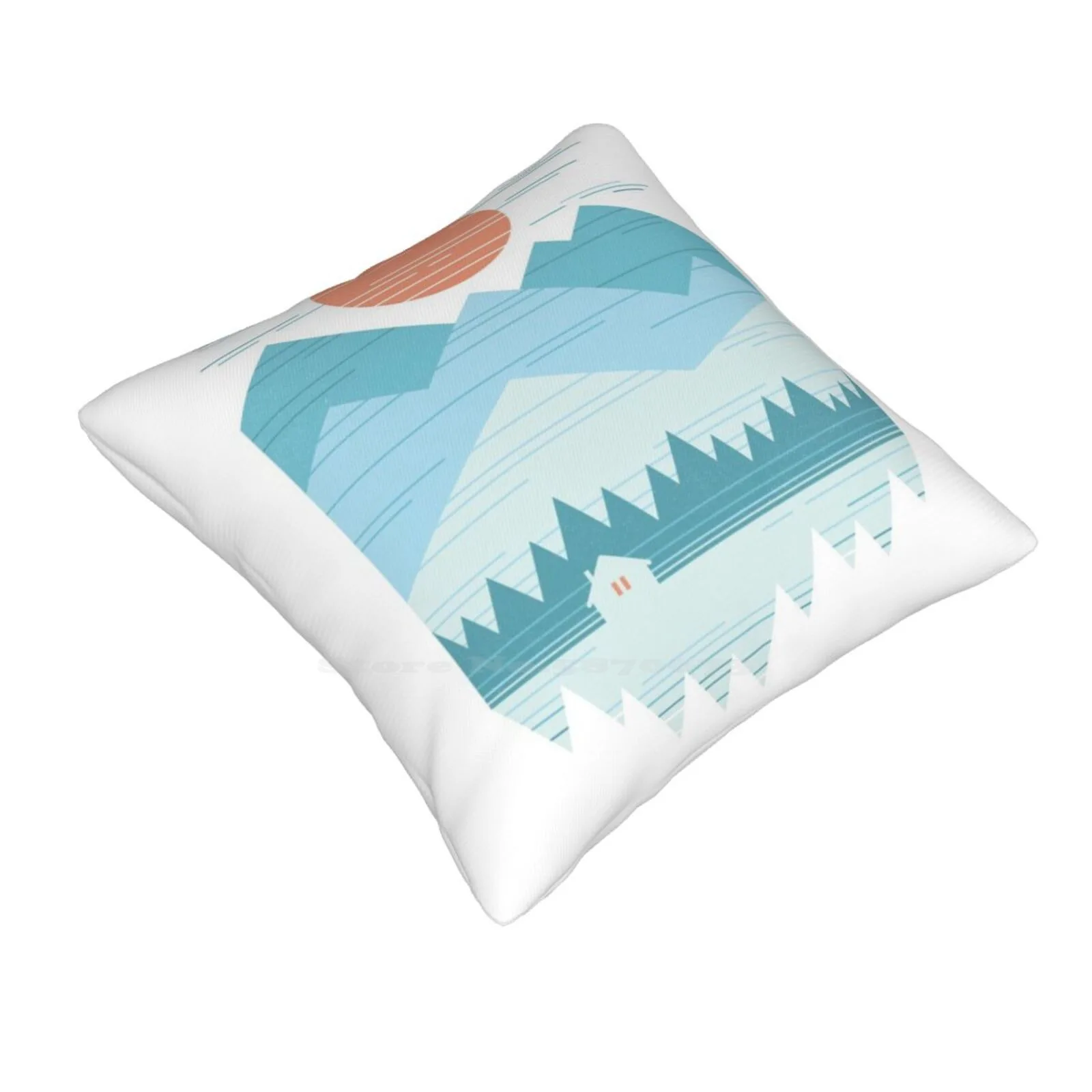 Cabin In The Snow Soft Comfortable Pillowcase The Paper Crane Rick Crane Thepapercrane Vintage Pastel Colors Adventure Graphic