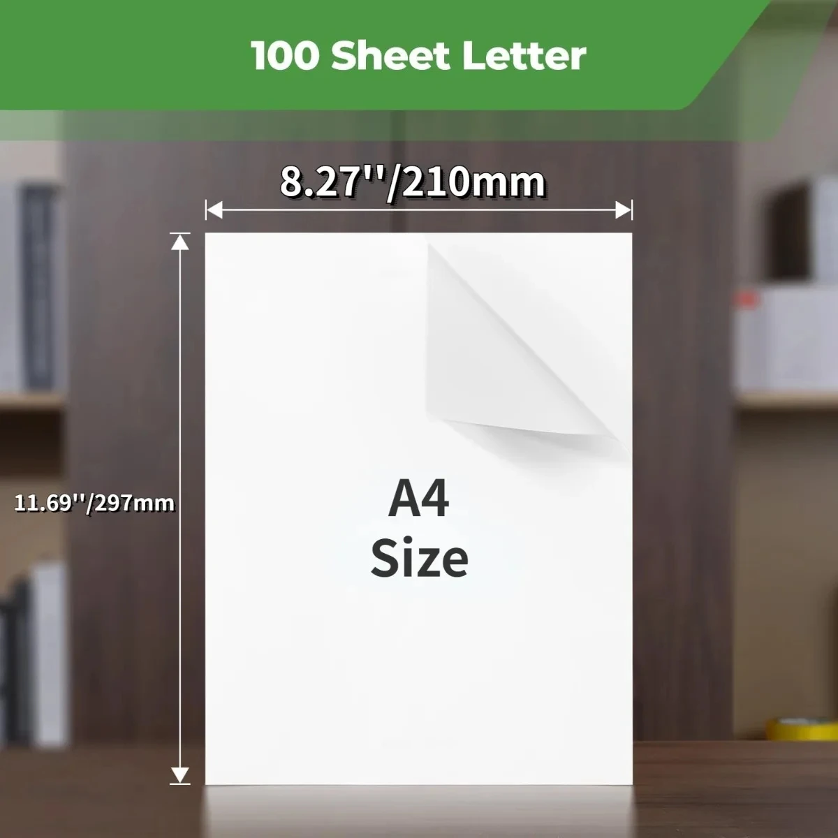 กระดาษเครื่องพิมพ์กระดาษความร้อน A4สำหรับเครื่องพิมพ์พกพา A4สำหรับ M08F-Letter M08F M832 M833 M834 M835ขนาด8.27 "× 11.69" 100แผ่น