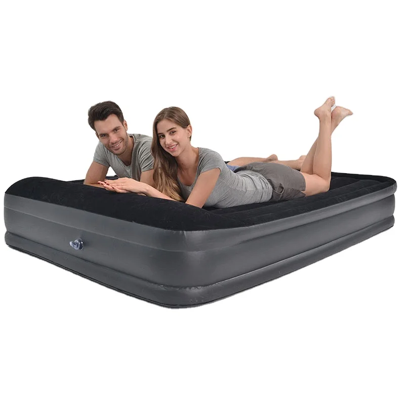 

Single Size Flocked Inflatable Bed Foldable High-Raised Home & Hospital Mattress