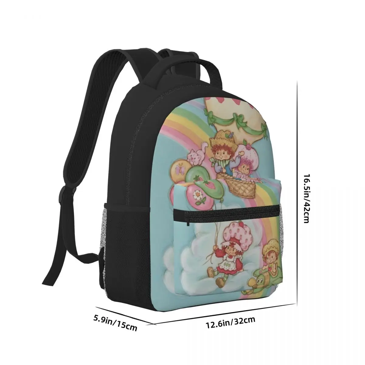 Cartoon-Pink-Erdbeer-Short cake neue Mode hohe Kapazität wasserdichten College-Rucksack trend ige Laptop-Reisebuch Tasche 17 Zoll