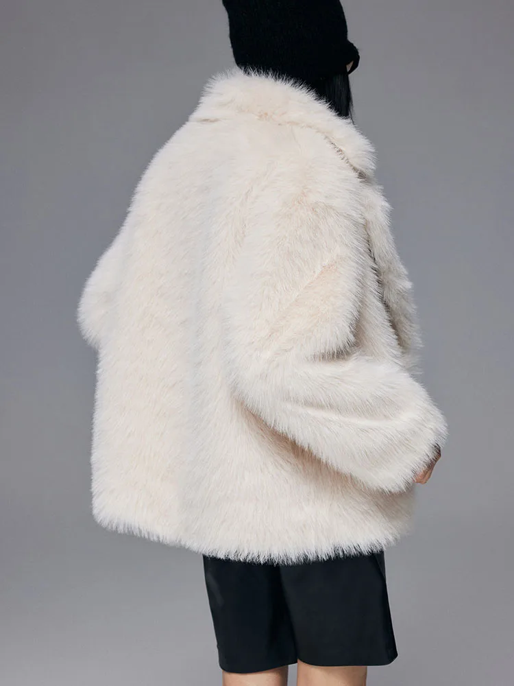 ZADORIN Winter Coats for Women Elegant Lapel Loose Thick Warm Faux Fur Jacket Woman White Fluffy Coat Jackets New In Outerwears