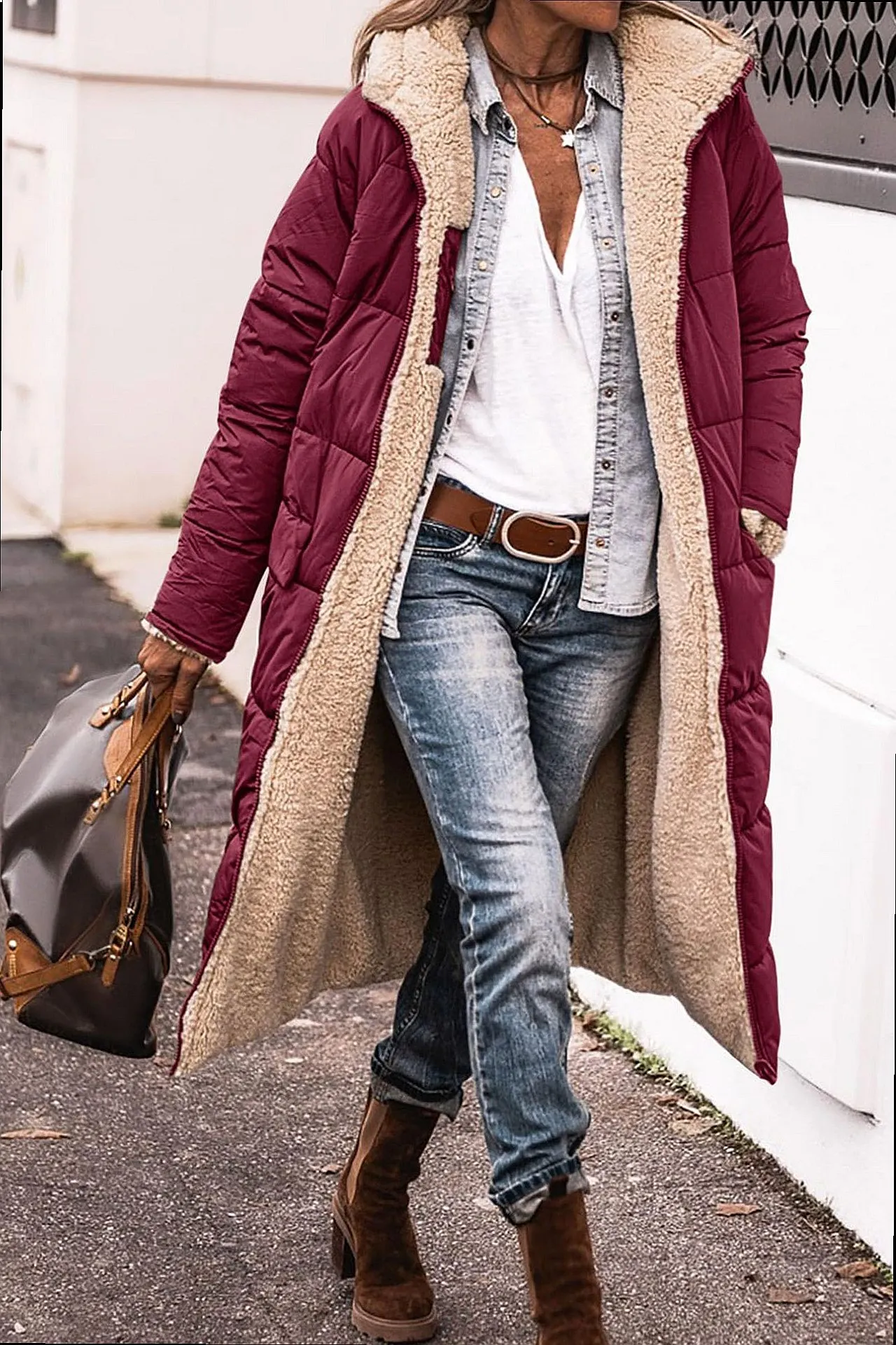 Women Winter Coat Long Cotton Coat Faux Fur Outerwear Plus Size Coats Spring Summer - view 3