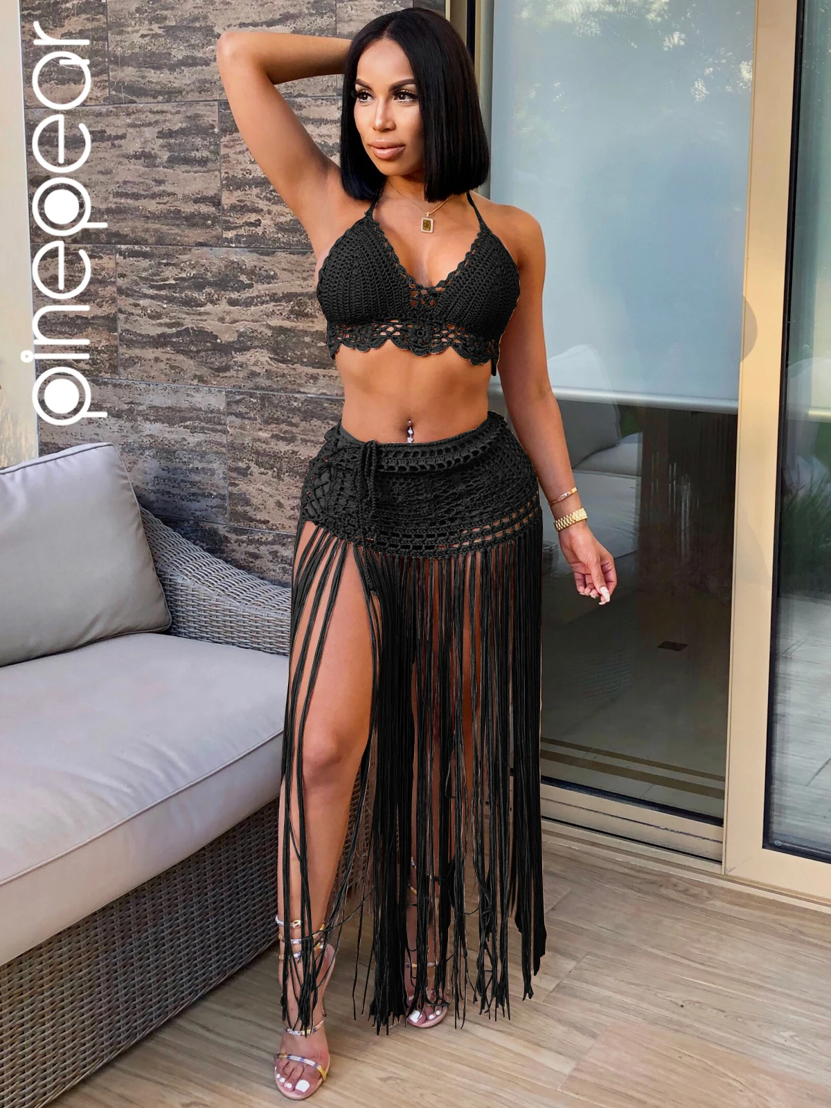 Robe 2 Pièces Élégante Femme : Bustier Pailleté & Jupe Mini | Style Y2K, Coupe Sexy, Idéal Plage Ou Soirée - 2