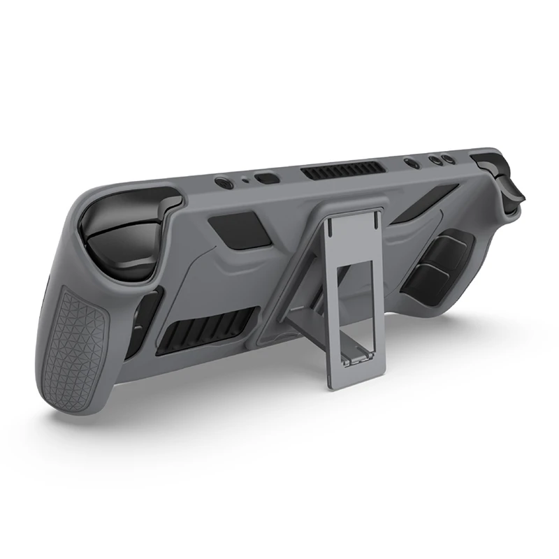 Funda protectora para Steam Deck, anticaída, antideslizante, funda de silicona suave + soporte plegable, accesorios para consola de juegos