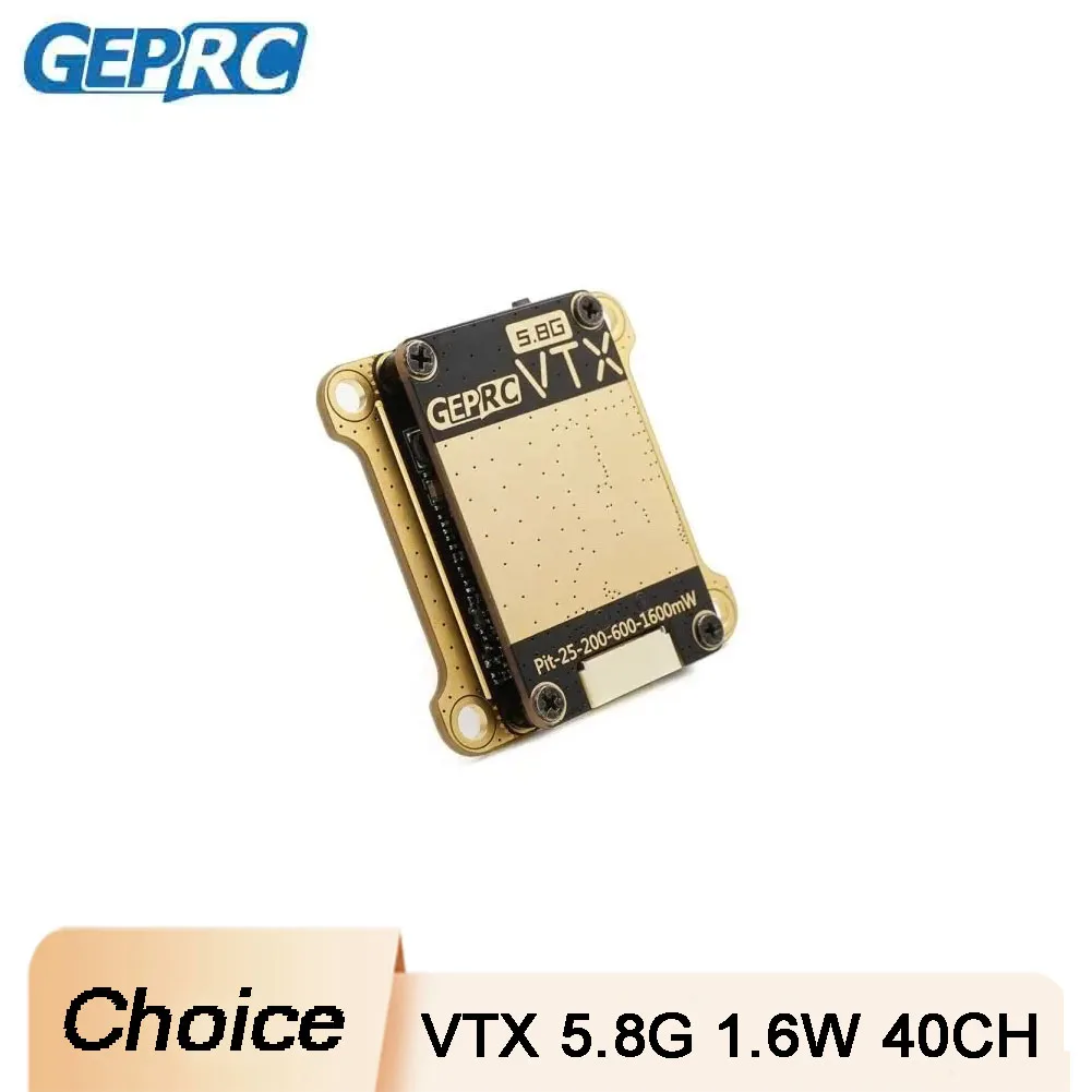 

GEPRC RAD 5.8G 1.6W VTX - 40CH Video Transmitter with PIT Mode, 25mW/200mW/600mW/1600mW Adjustable, 30X30mm for FPV Quadcopter D
