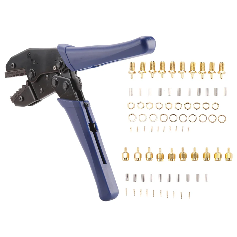 

YWDZ-10Pcs SMA Male And Female Coaxial Connectors And Crimper For SMA-RG174 RG316 Wifi Antenna Extension Cable