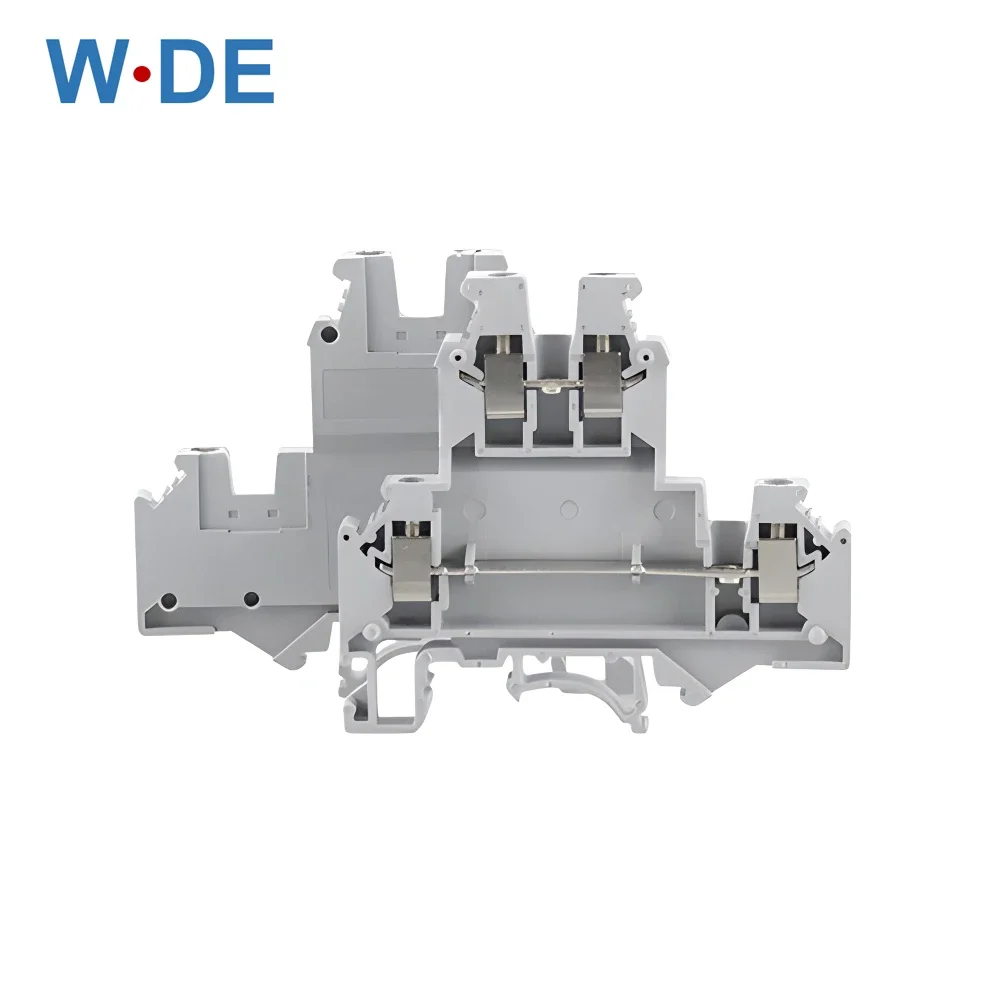 10Pcs UKKB-3 Din Rail Terminal Blocks Connector Double Layer Terminal Screw Wiring UKKB3 Wire Connector Screw Terminal Block