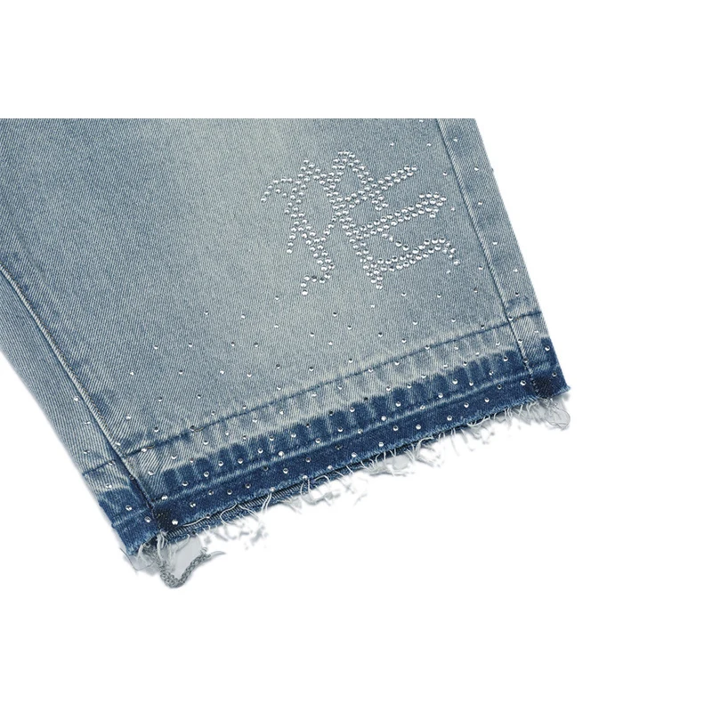 Celana Pendek Denim Bertabur Berlian Campuran Emosi