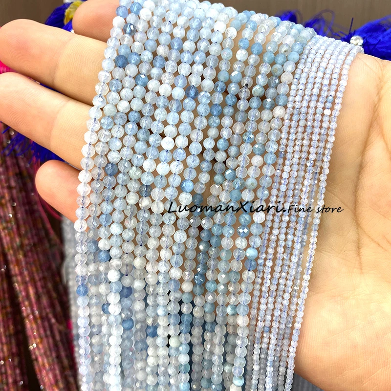 الحجر الطبيعي 2 3 4 مللي متر الأوجه الجولة المرجان الأحمر فضفاض خزر عازل لصنع المجوهرات Diyearrings سوار Charms اكسسوارات 15'' #6