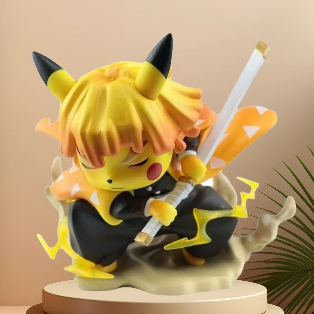 11cm 포켓몬 애니메이션 피카츄 크로스드레싱 아가츠마 젠이츠 피규어 모델 PVC 소재 데스크탑 장식 수집품 장난감 선물