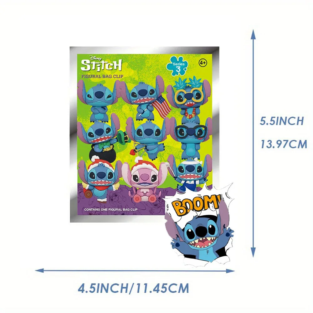 Clip per Borsa in PVC con Licenza Ufficiale Stitch, Regalo Disney, 1 Pezzo, Decorazione Collezione Personaggi Stitch