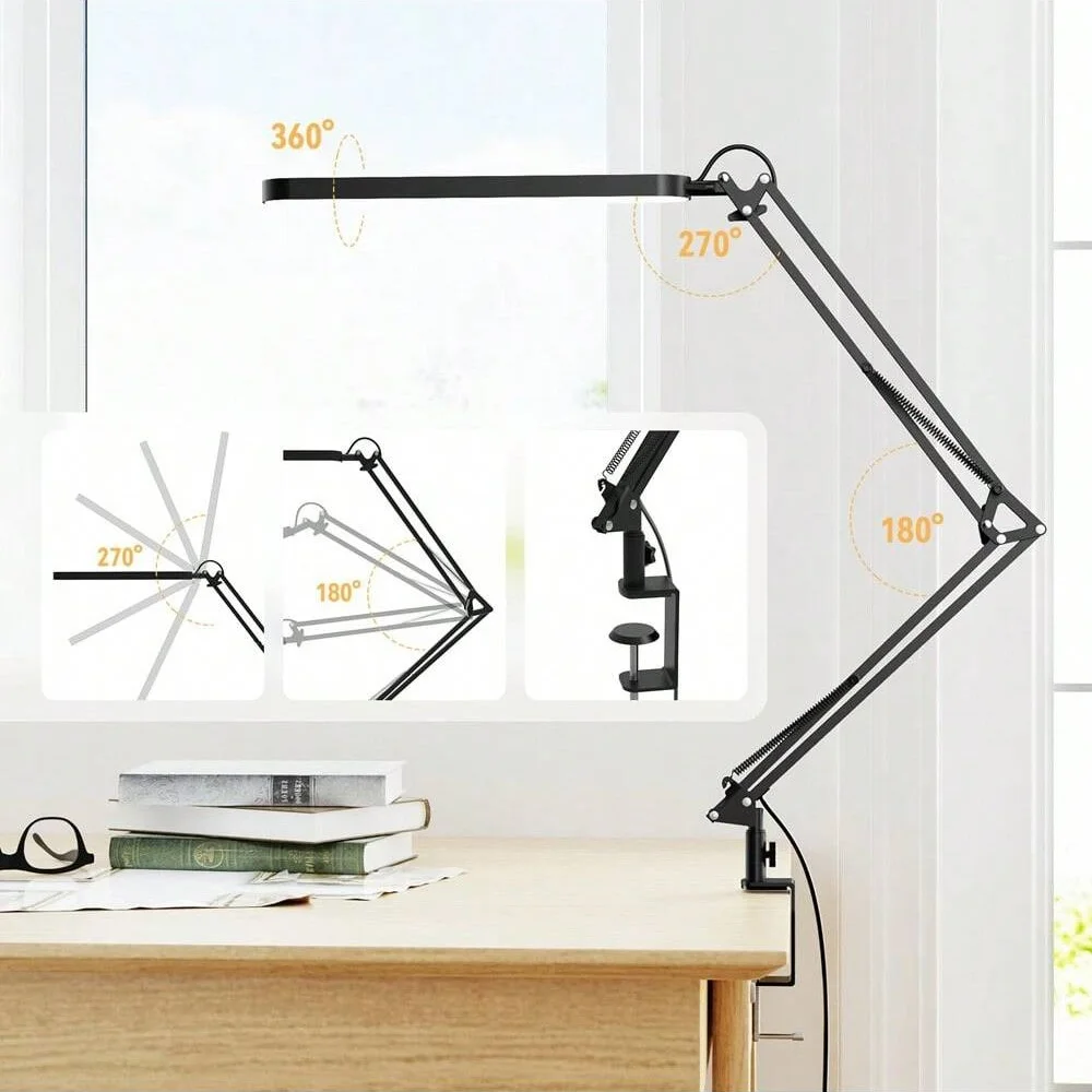 LED Desk Lamp For Home,Reading,Study,Adjustable Eye-Caring Desk Light with Clamp, 3 Color Modes,10 Brightness Table Light Office - view 5