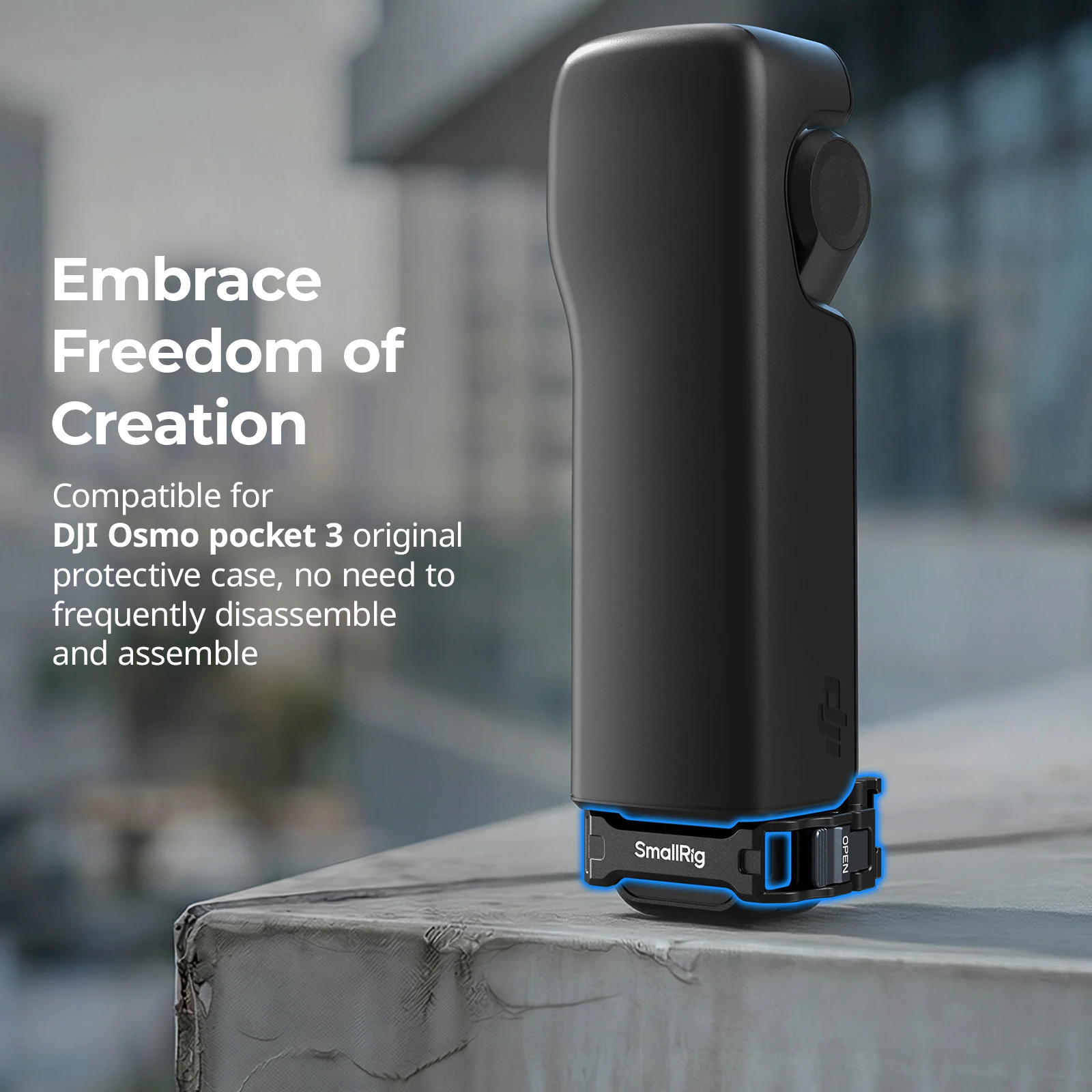 Adapter SmallRig Pocket 3 Cage do DJI Osmo Pocket 3 z zimną stopką do kijów do selfie, mocowania na szyję, szybkozłączki, głowice pan-tilt — zdjęcie produktu 2
