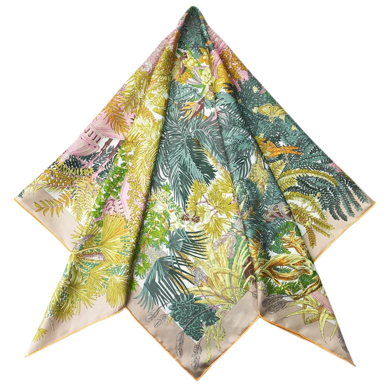 

Classic Twill Mulberry Silk Scarf Luxury Herm Rollerd Shawl Scarves Head Hair Square Bandannas 90CM*90CM Accessories Decoration