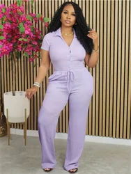 Pleated Casual 2 Piece Sets Women Outfit Summer Sportwear Single-Breasted Shirt Top and Drawstring Wide Leg Pant Matching Sets