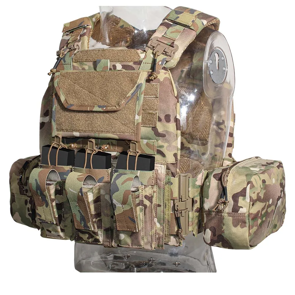 DRAGON EDGE  Webbing Molle Camouflage Tactical Vest Quick Release Military Training Plate Carrier Airsoft Outdoor Hunting Armor