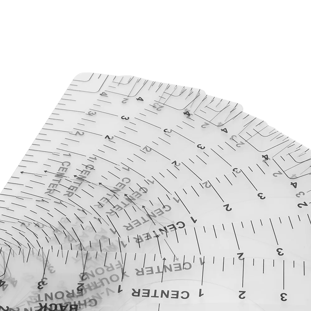 8pcs Round Neck T-Shirt Alignment Ruler V-Neck Transparent PVC Sewing Alignment Guide Logo Placement Tool For Heat Press