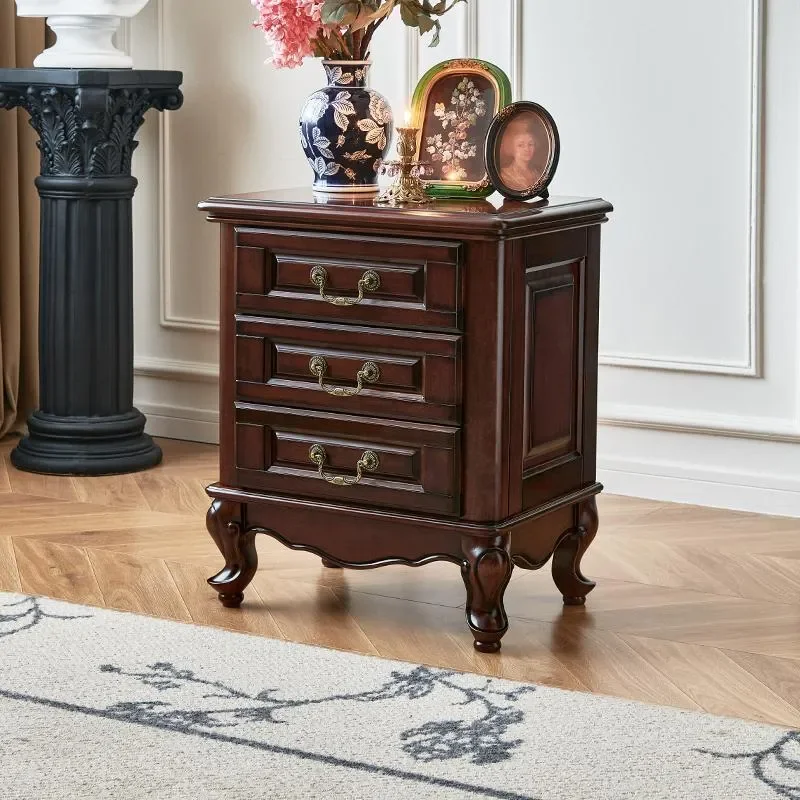 for Dilo Fort American Solid Wood Bedside Table All Solid Wood Bedroom Three Drawer Nightstand Walnut Locker Furniture