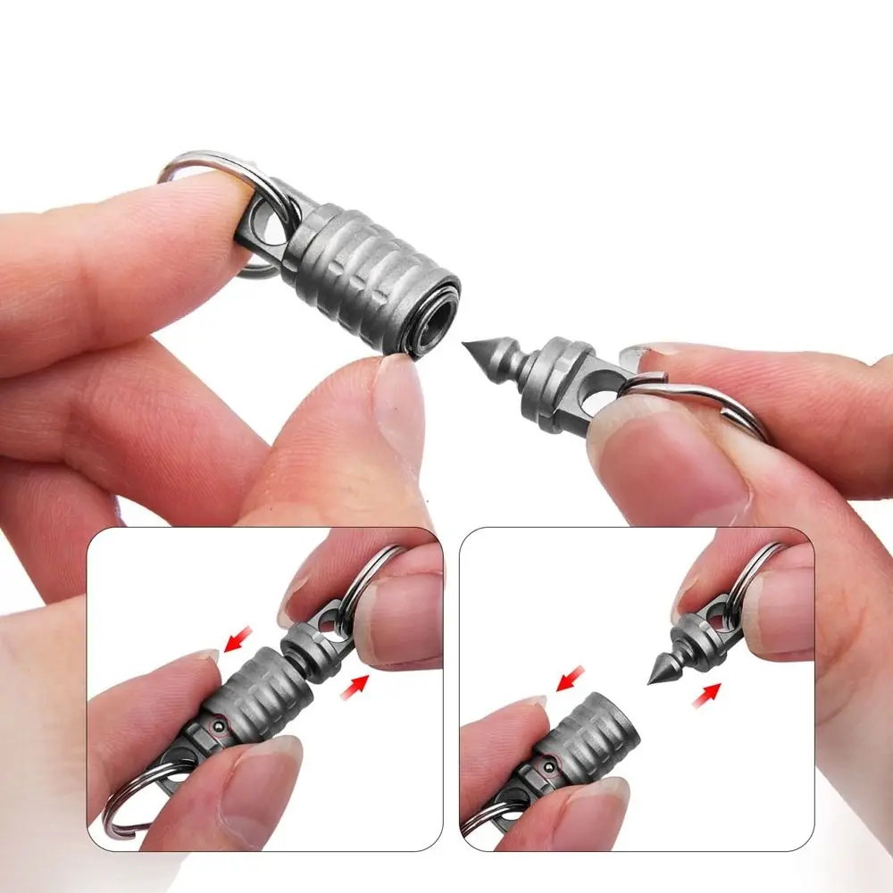 Przenośny ultralekki brelok do kluczy EDC ze stopu tytanu Akcesoria do kluczy samochodowych Małe narzędzie do użytku na zewnątrz 360° °   Obrotowy brelok do kluczy