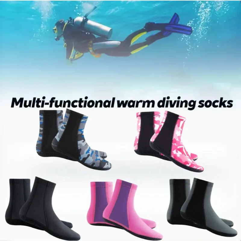 

3mm Non Slip Wear Resistant Diving Socks Adult Swimming Warm Deep Diving Snorkeling Socks Mid Tube Beach Socks Diving Shoes