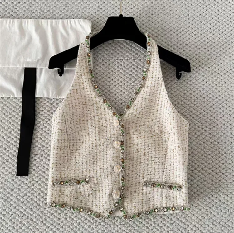 Customized European-style women's clothing 2026 Winter new styles  Two-piece set of sleeveless sequin blouse and skirt suit