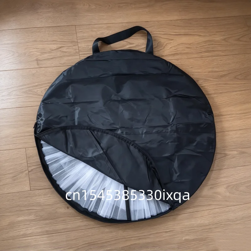Oxford Black Professional Ballet Tutu Bag for Girls Pink Waterproof Foldable Soft round Fixed Tutu Case with Zipper Side