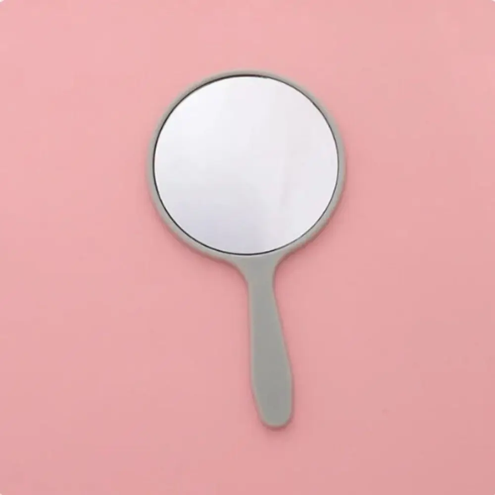 Cute DIY Makeup Mirror Handheld With Handle Round Handheld Mirror Small Anti-fall Portable Mirror Women