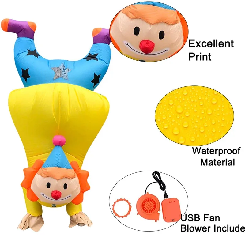 Kostium Klauna Nadmuchiwany 25COS Śmieszne Kostiumy Nadmuchiwane Kostium Joker w Stojącości Kostium Halloween Cosplay Impreza Festiwal Parad Samochodowy