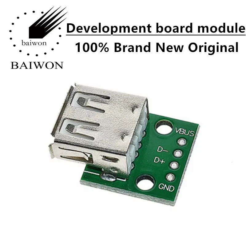 1/5PCS USB 2.0 Socket Type A Female USB To DIP 2.54MM PCB USB Breakout Board Pitch Adapter Converter Connector 4 Pin