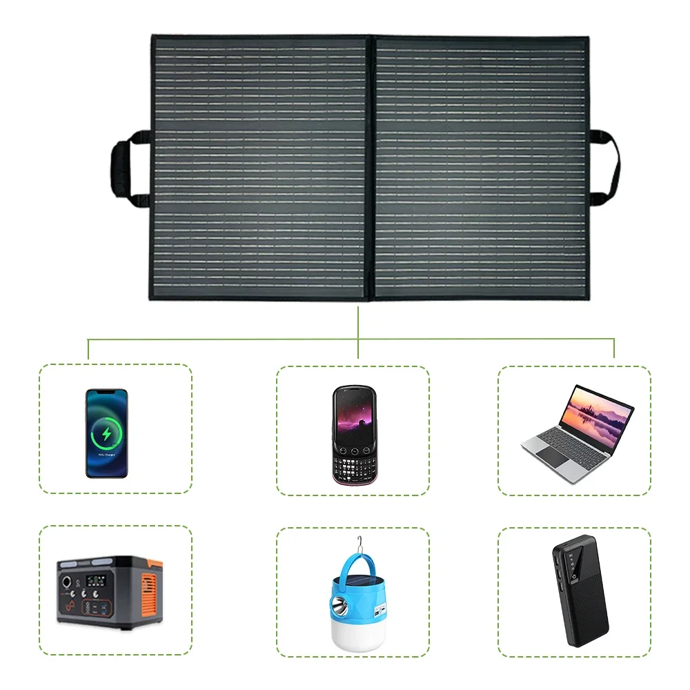 

Monocrystalline Silicon 100W solar charger foldable solar panel for portable power station