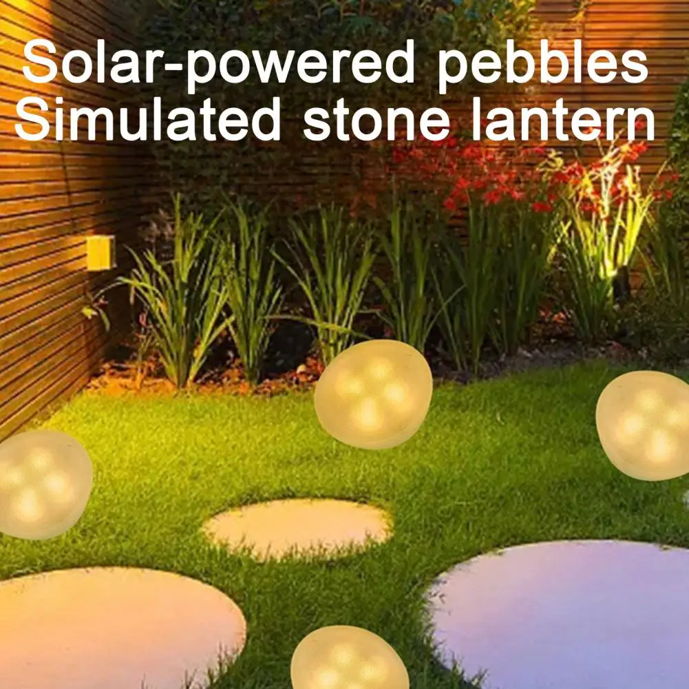 Solar Garden Lights Solar Outdoor Decorative Solar Cobblestone Pathway Light Waterproof Garden Rock Led Lamp Outdoor for Patio