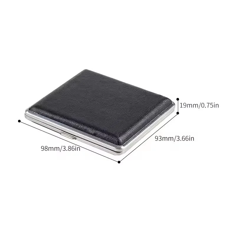 Stainless Steel Tobacco Cigarette Box Double-open For 20pcs Cigarettes Leather Cigars Cases Cigarette Tools 1PCS