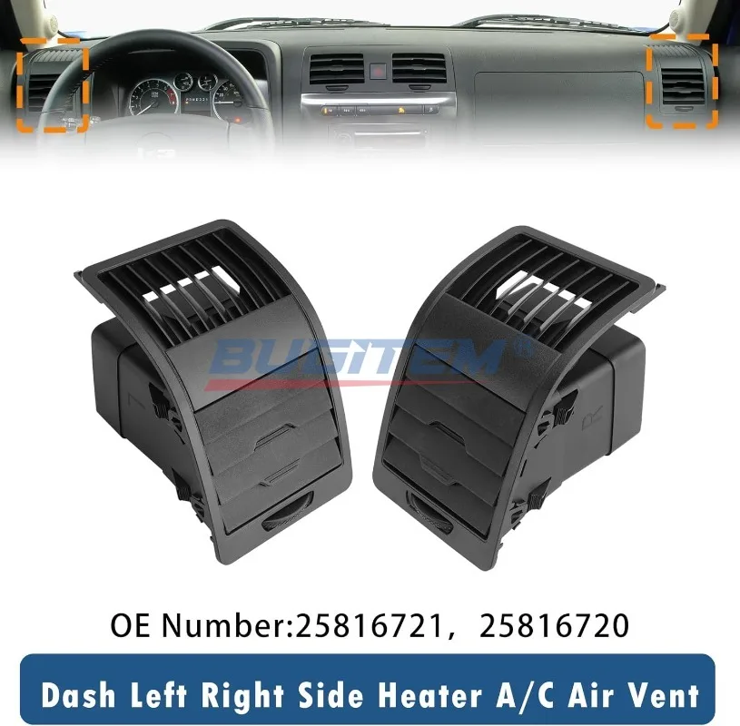1PCS Left Right Dashboard Air Conditioner Vent 25816720 25816721 For Hummer H3 2006 2007 2008-2010 A/C Air Vent Outlet Grille