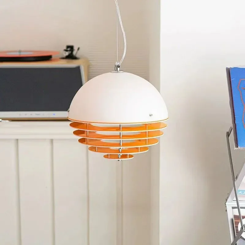 Orange restaurant chandelier bedside bar island Memphis design retro artist ambient light