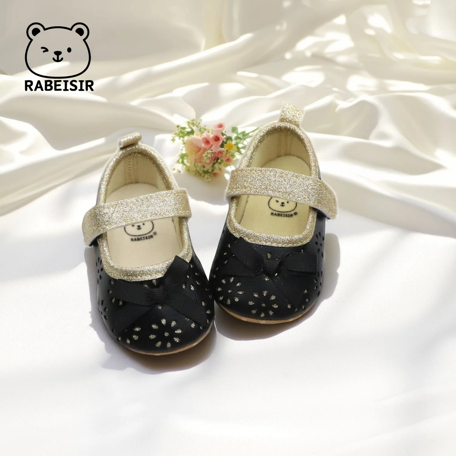 

Baby girl shoes, princess shoes, baby walking shoes, 0-6-12-18 months hollow out breathable anti slip and anti slip