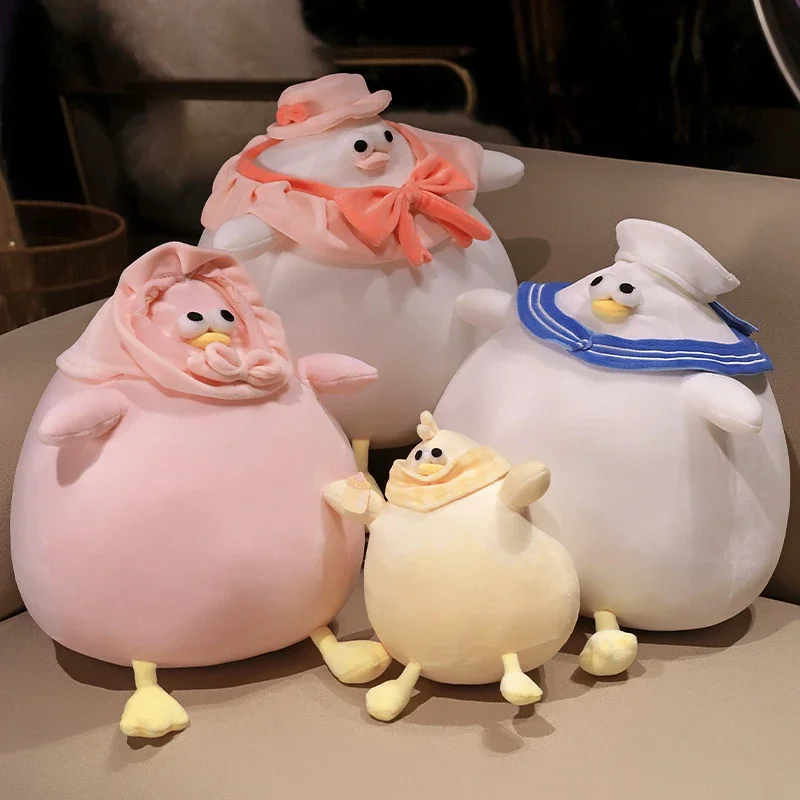 Funny Fat Chicken Plush Toys Stuffed Animals Seagull Chick Baby Doll Sleeping Huggable Plush Pillow Birthday Gift for Kids