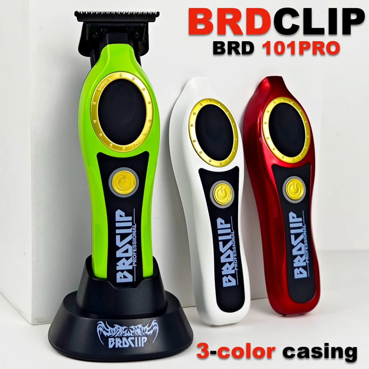 Professional Hair Trimmer BRDCLIP BRD 101PRO New Upgrade 3-color Casing 7700RPM Motor Barber Shop Salon Hair Clipper Multicolor