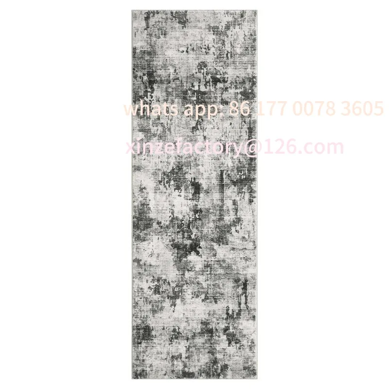 Customizable Washable 60x230cm Runner Rug Non Slip Low Pile Rubber Backed Floral Rugs Vintage Carpet for Hallways Entryway