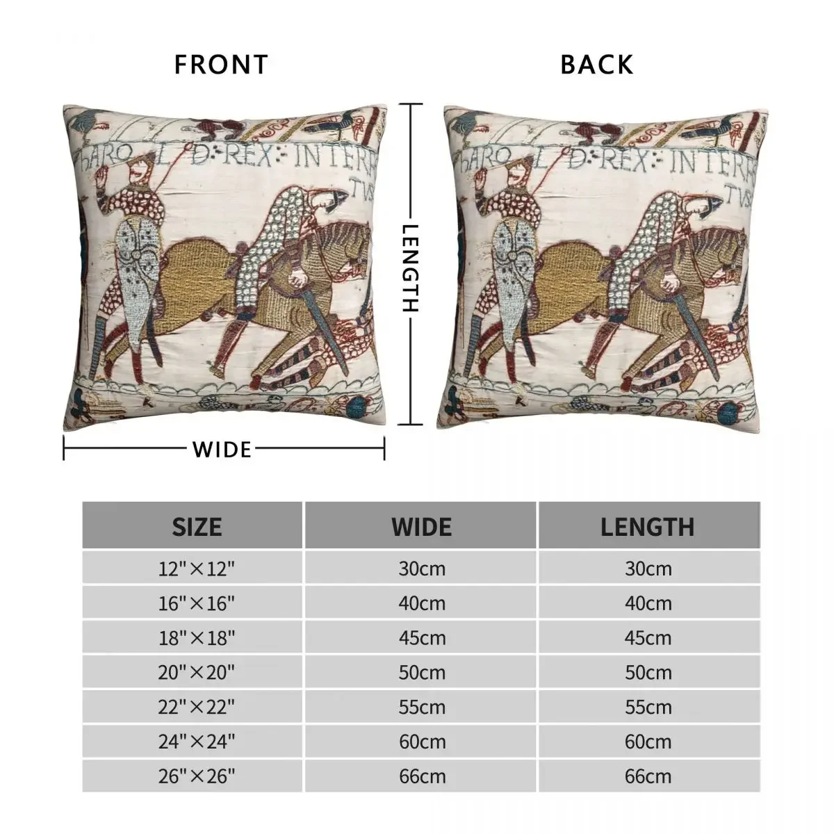 Bayeux Tapestry King Harold Is Killed Arrow In Eye Square Pillowcase Polyester Linen Velvet Zip Decor Pillow Case Home Cushion