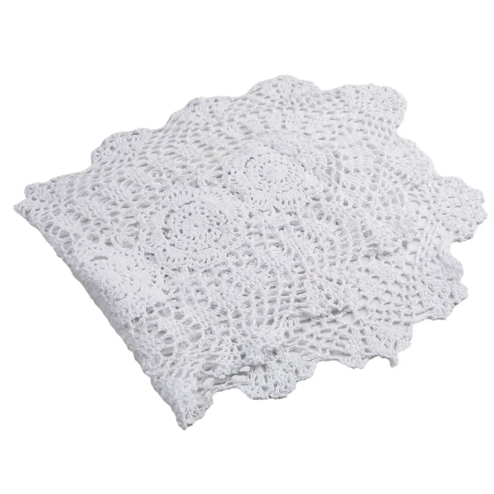 Handmade Cotton Crochet Lace Table For Runner Oval 30x80cm with Vintage Floral Hollow Out Pattern for Home Dining Table and Cafe