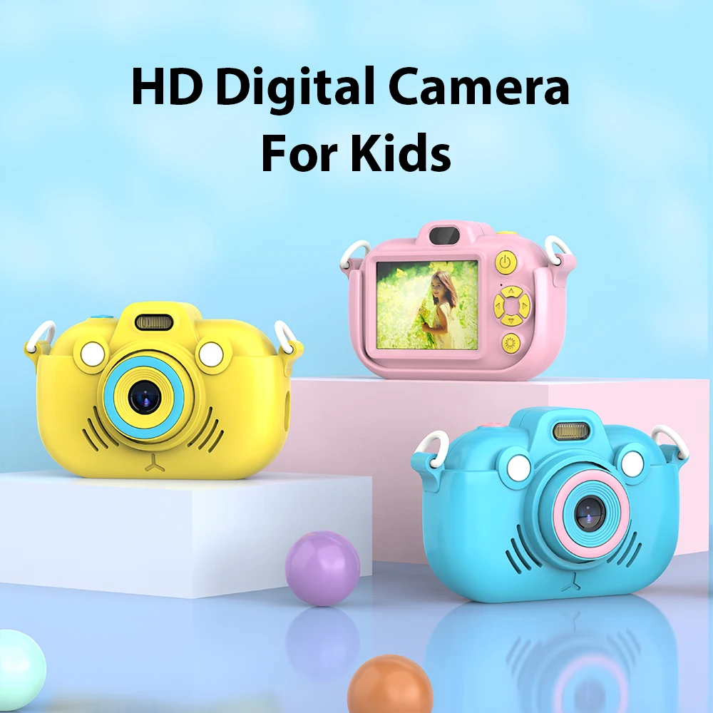 Mini Pink Cartoon Kid's Photo Camera Gift for 6 Year Olds with Additional Functions & CMOS Imaging Sensor