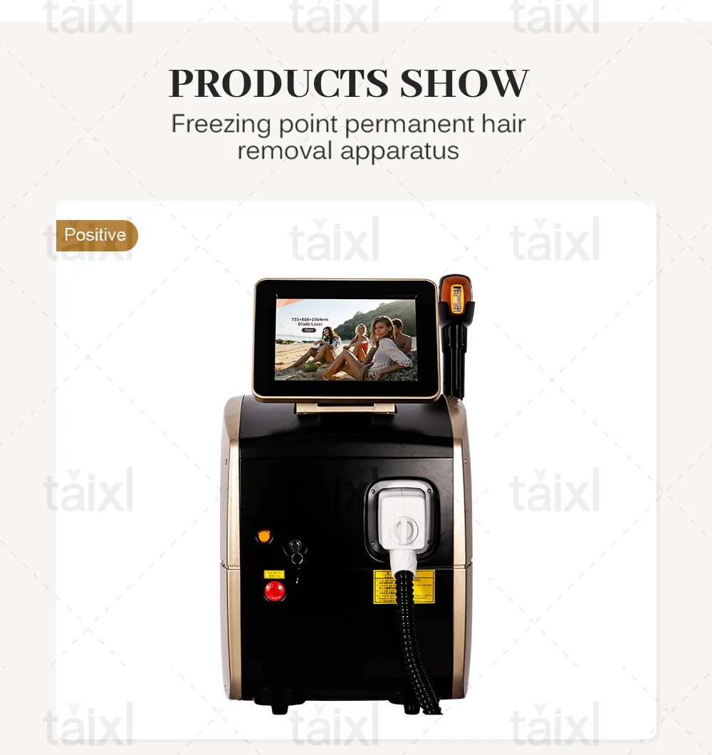 Máquina de depilación con diodo de 808 nm con 3 longitudes de onda, enfriamiento a temperatura constante, depilación permanente eficiente y indolora