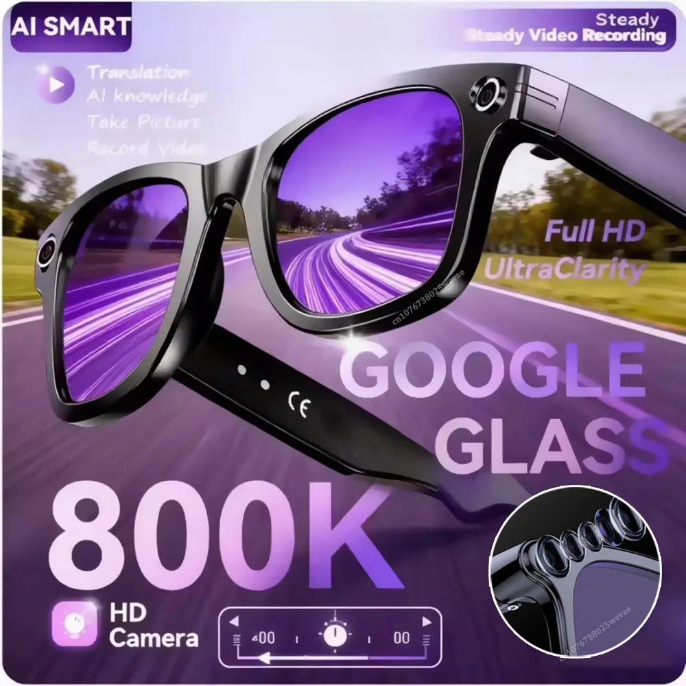 

New 8K AI Smart Glasses With 100MP Camera Chat GPT Touch Sport Sunglasses Bluetooth Call Video Music Player For Men Women 2025