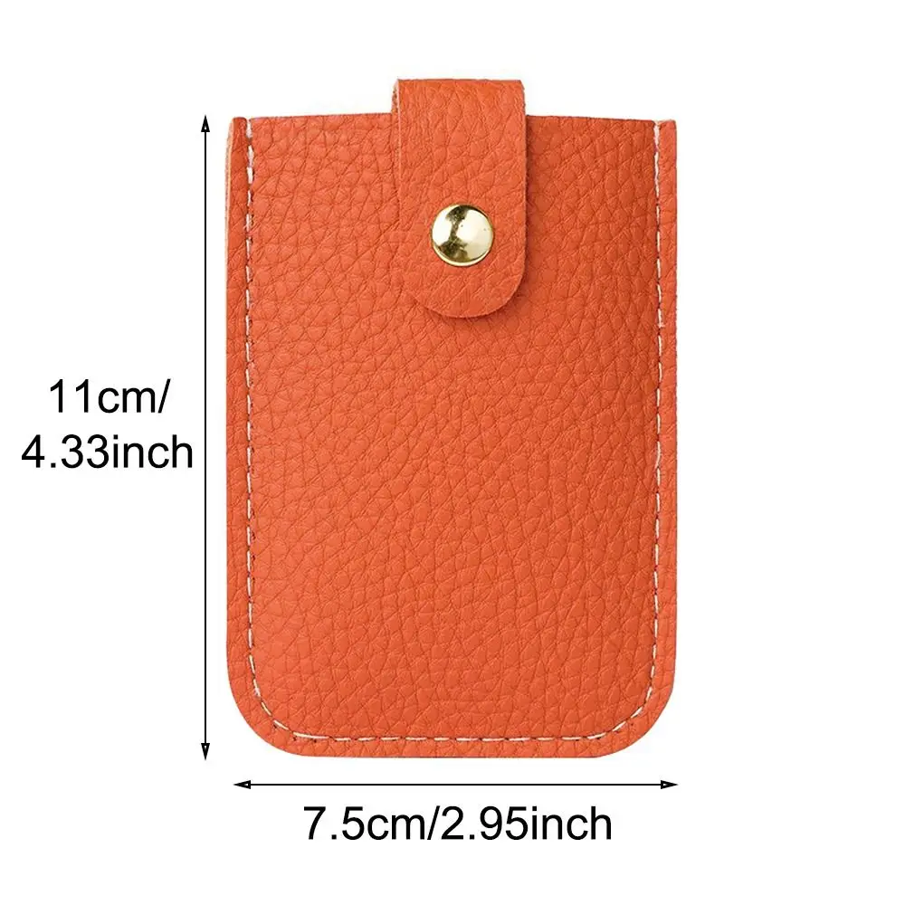 Laminated Concealed Pull-out Business Card Case 4 Card Pockets PU Leather RFID Blocking ID Card Holder Mini Wallets