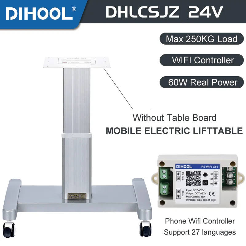 

Electric Table Lift Support Column Moveable Desk 250Kg Load 24V DC Motor Controller Actuator 200MM 300MM 600MM Height Adjustable