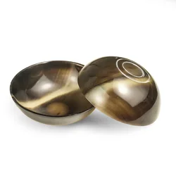 Mini Smooth Natural Yak Horn Bowl Durable Shaving Soap Cup Seasoning Dish Scrape Scrape Therapy Bowl Home Handicraft Accessory