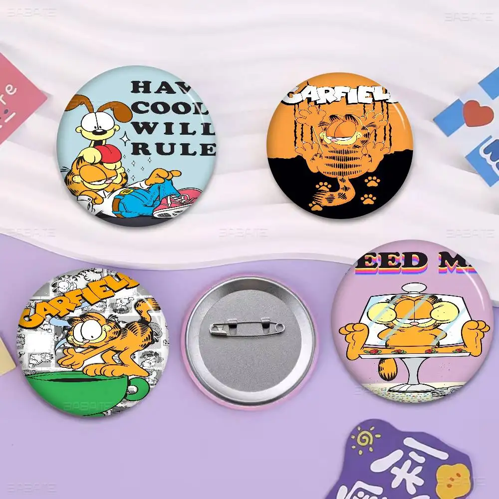 

Cartoon Funny G-Garfield Badges Creative Tinplate Soft Button Pins Animal Icon Brooch Lapel Backpack Badge Accessories Pin